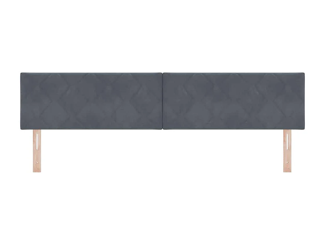 Tête de lit Montage mural Géométrique Gris foncé 200 cm Velours