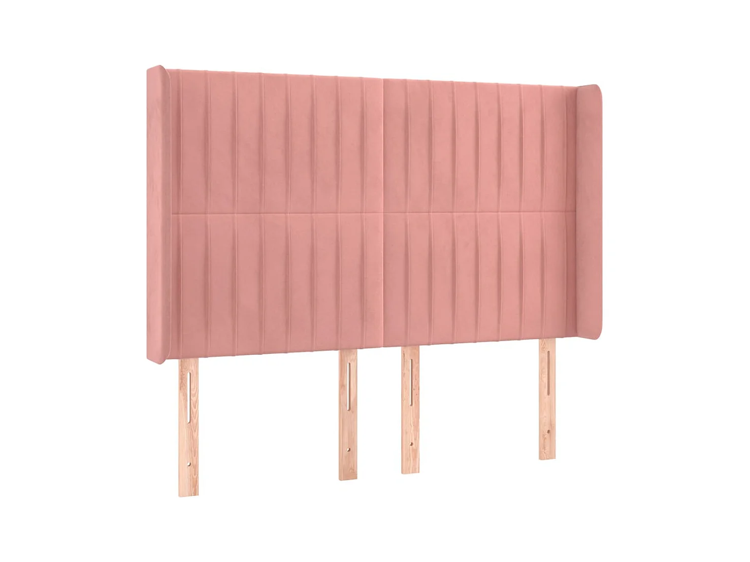 Hoofdbord met randen 147x16x118/128 cm fluweel roze