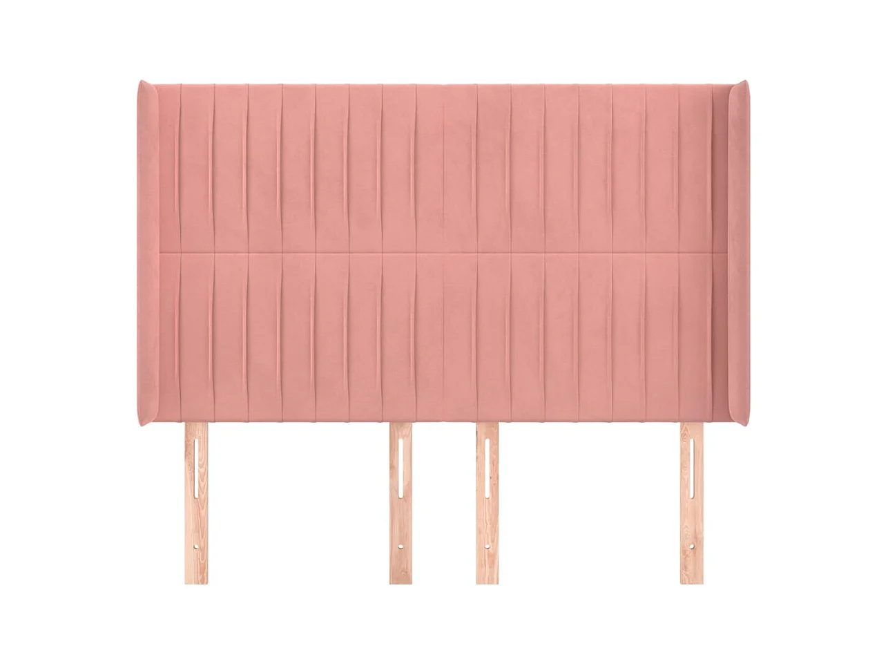 Hoofdbord met randen 147x16x118/128 cm fluweel roze