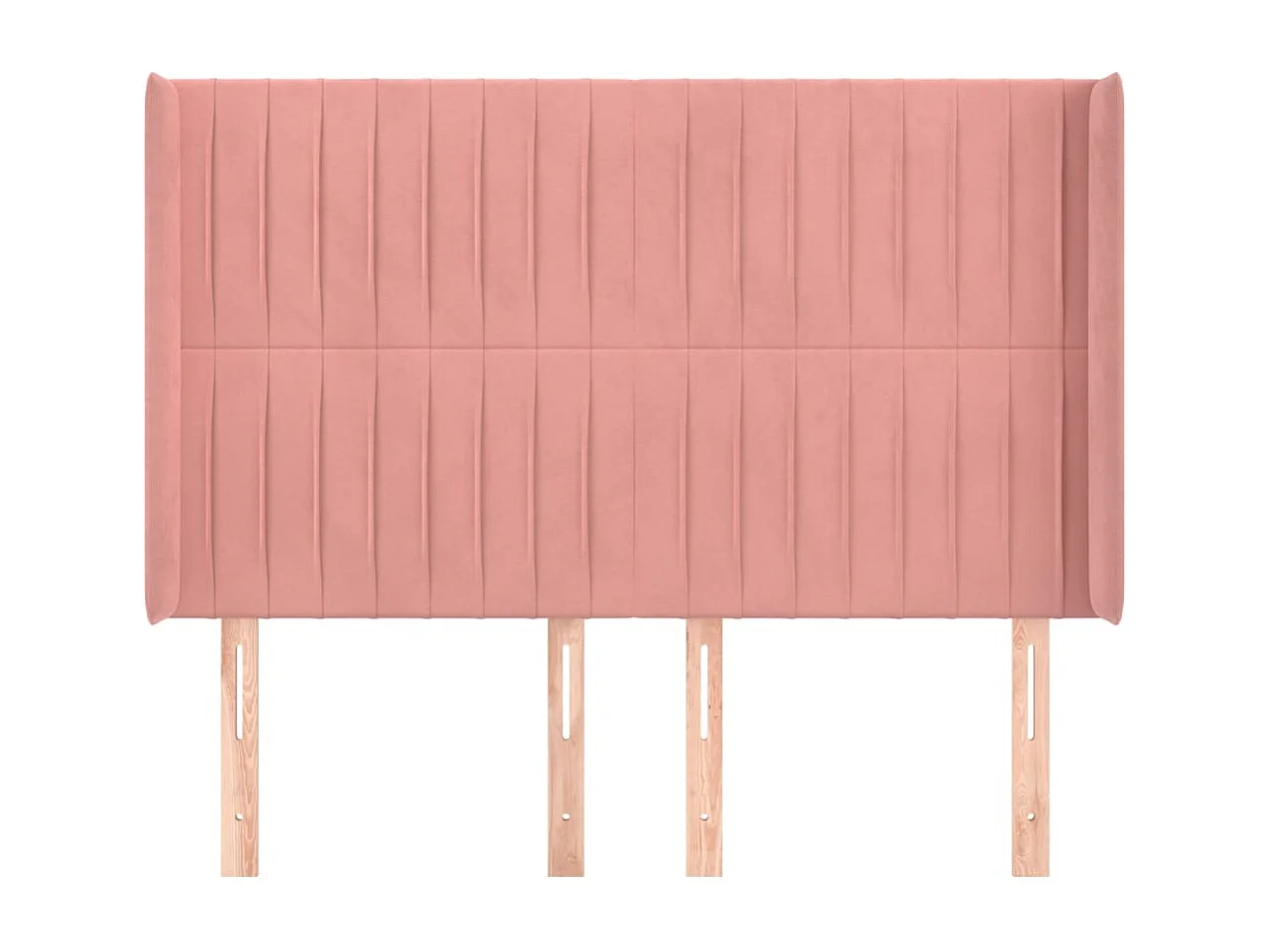 Tête de lit avec oreilles Rose 147x16x118/128 cm Velours