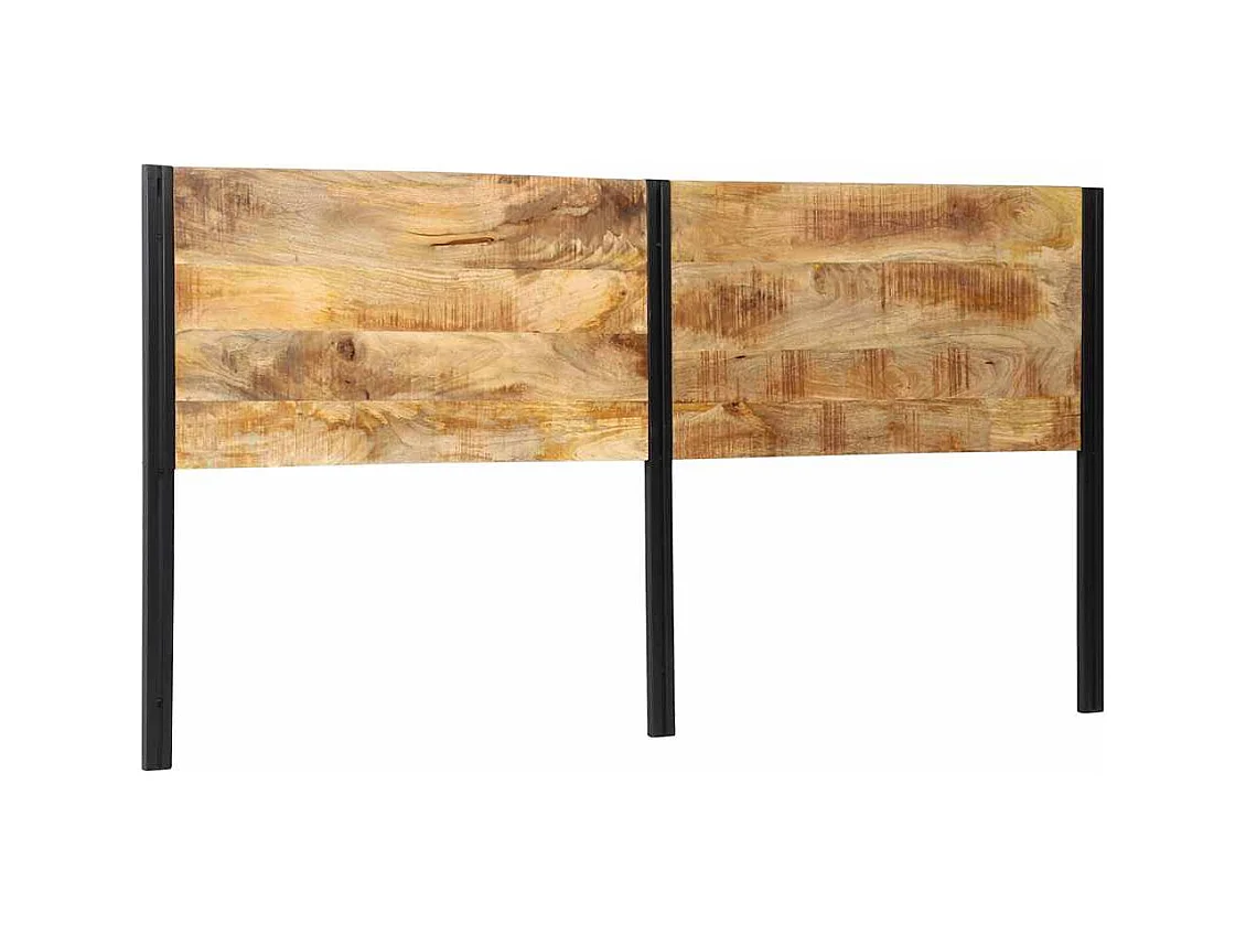 Tête de lit 200 cm bois massif manguier et fer