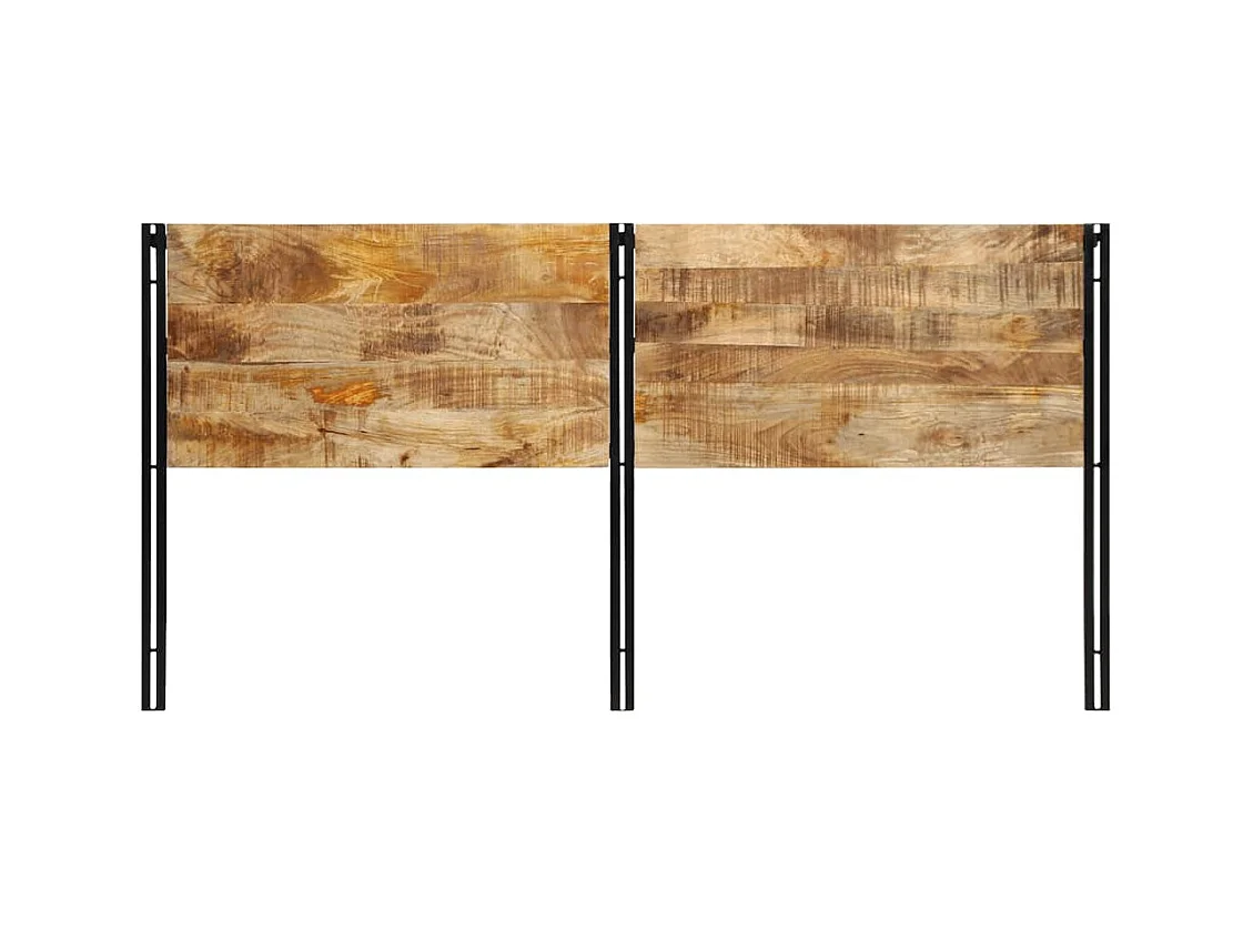 Tête de lit 200 cm bois massif manguier et fer