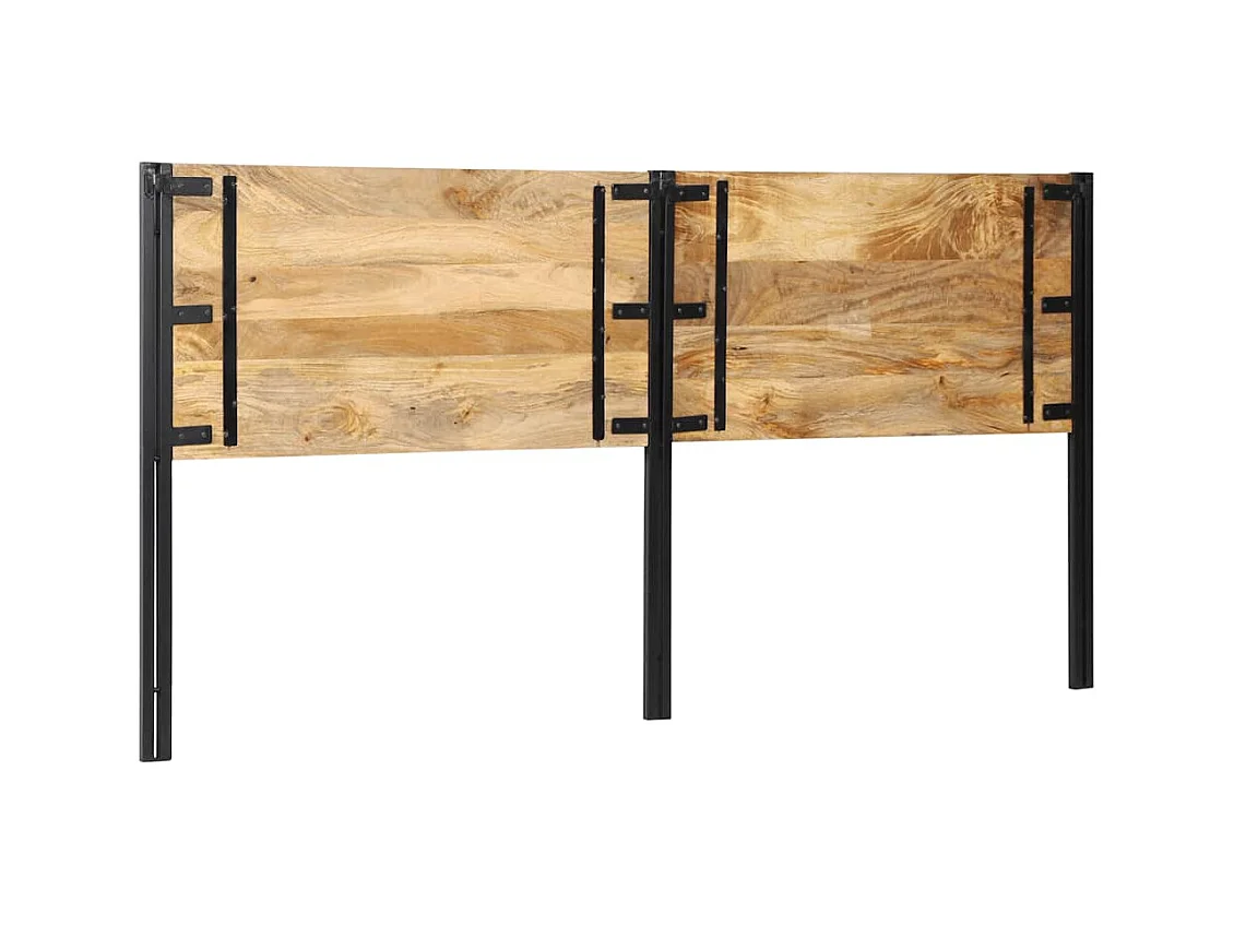 Tête de lit 200 cm bois massif manguier et fer