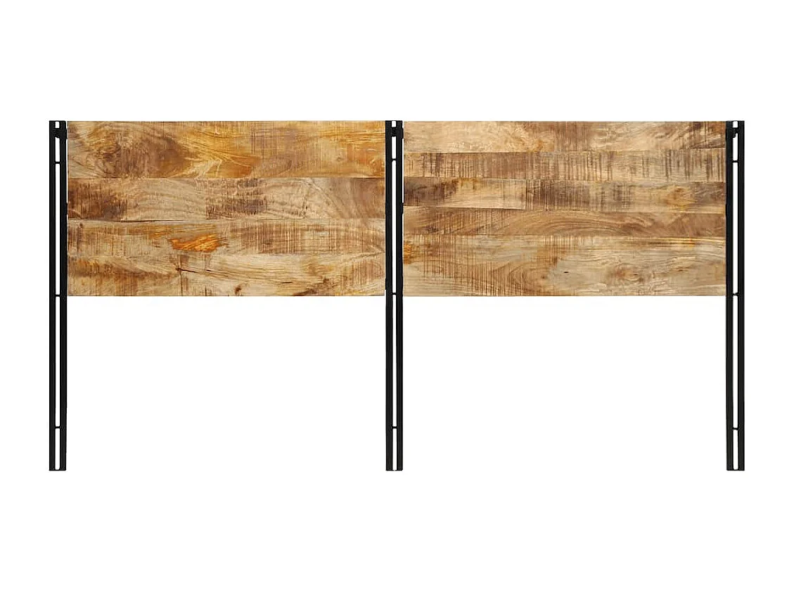 Tête de lit 200 cm bois massif manguier et fer
