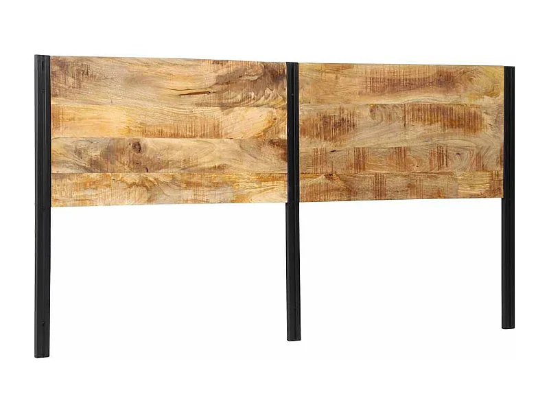 Tête de lit 200 cm bois massif manguier et fer