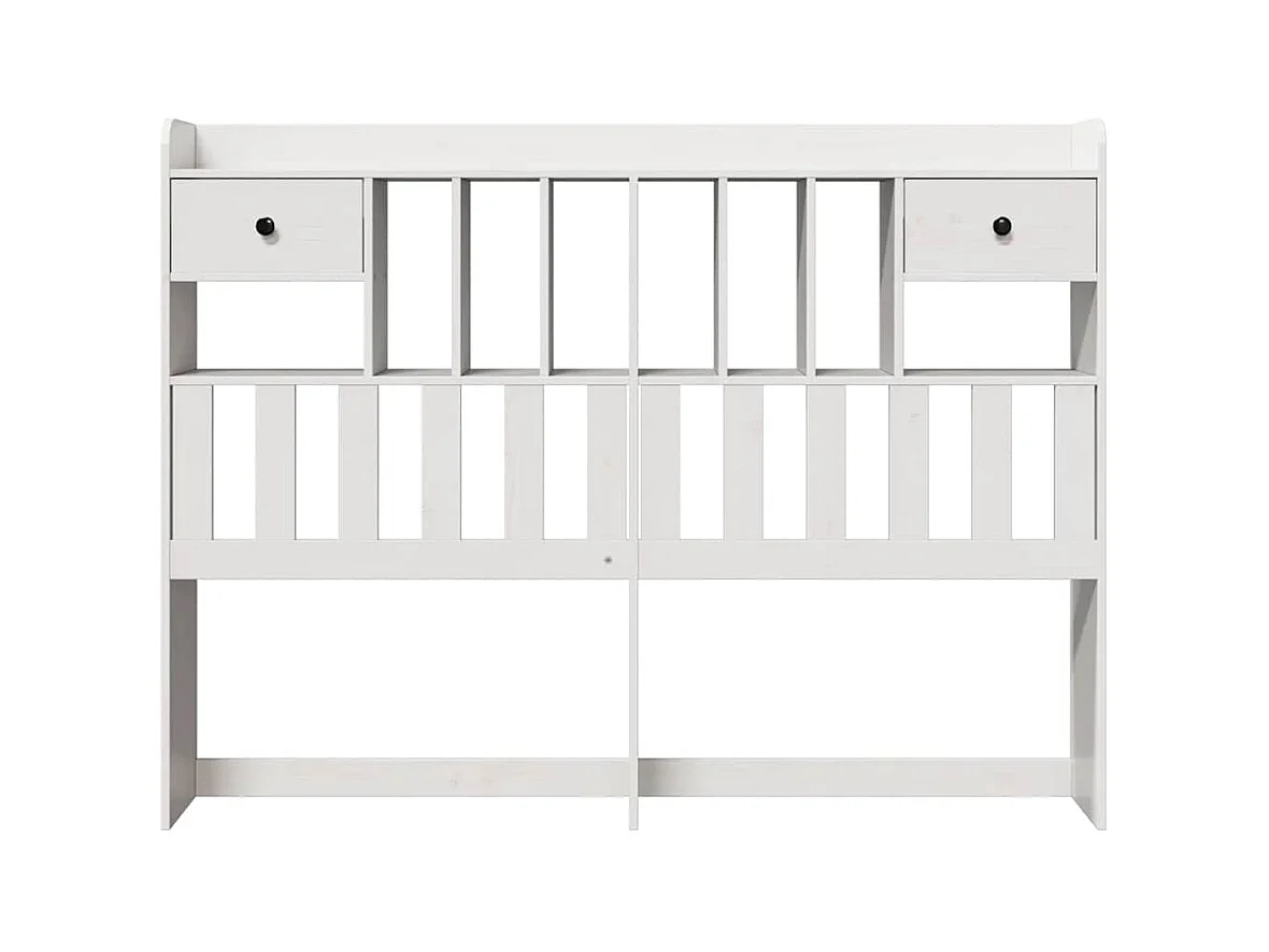 Hoofdbord met opbergruimte 160 cm massief grenenhout wit
