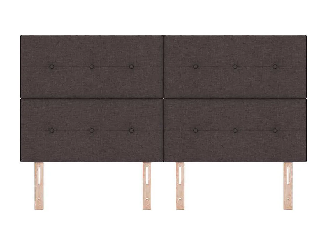 Tête de Lit LED avec tête de lit Marron foncé 180 cm tissu