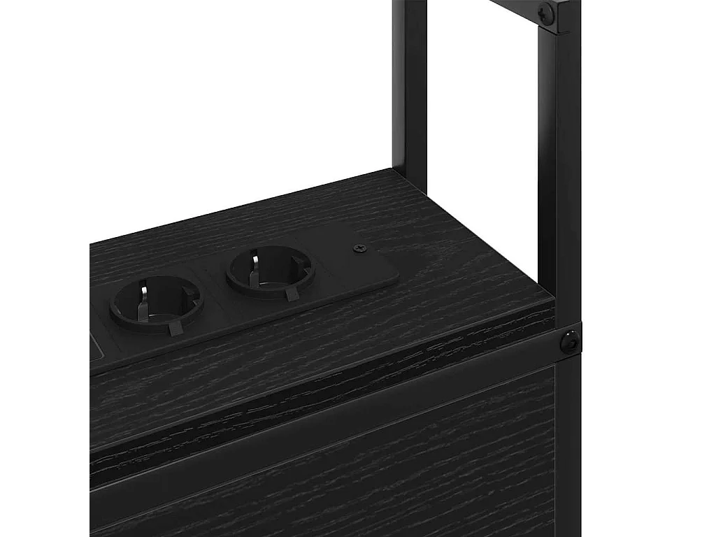 Tête de lit avec Station de Charge Chêne noir 140 cm