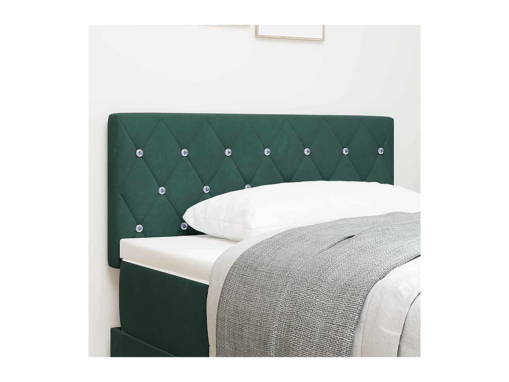 Tête de Lit LED Argyle Vert foncé 100 cm Velours