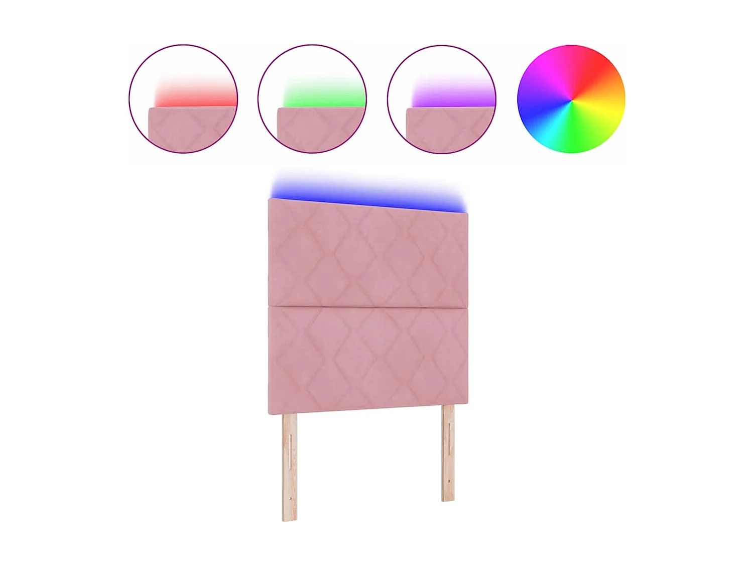 LED Hoofdbord met LED -striplichten Roze 100 cm Fluweel