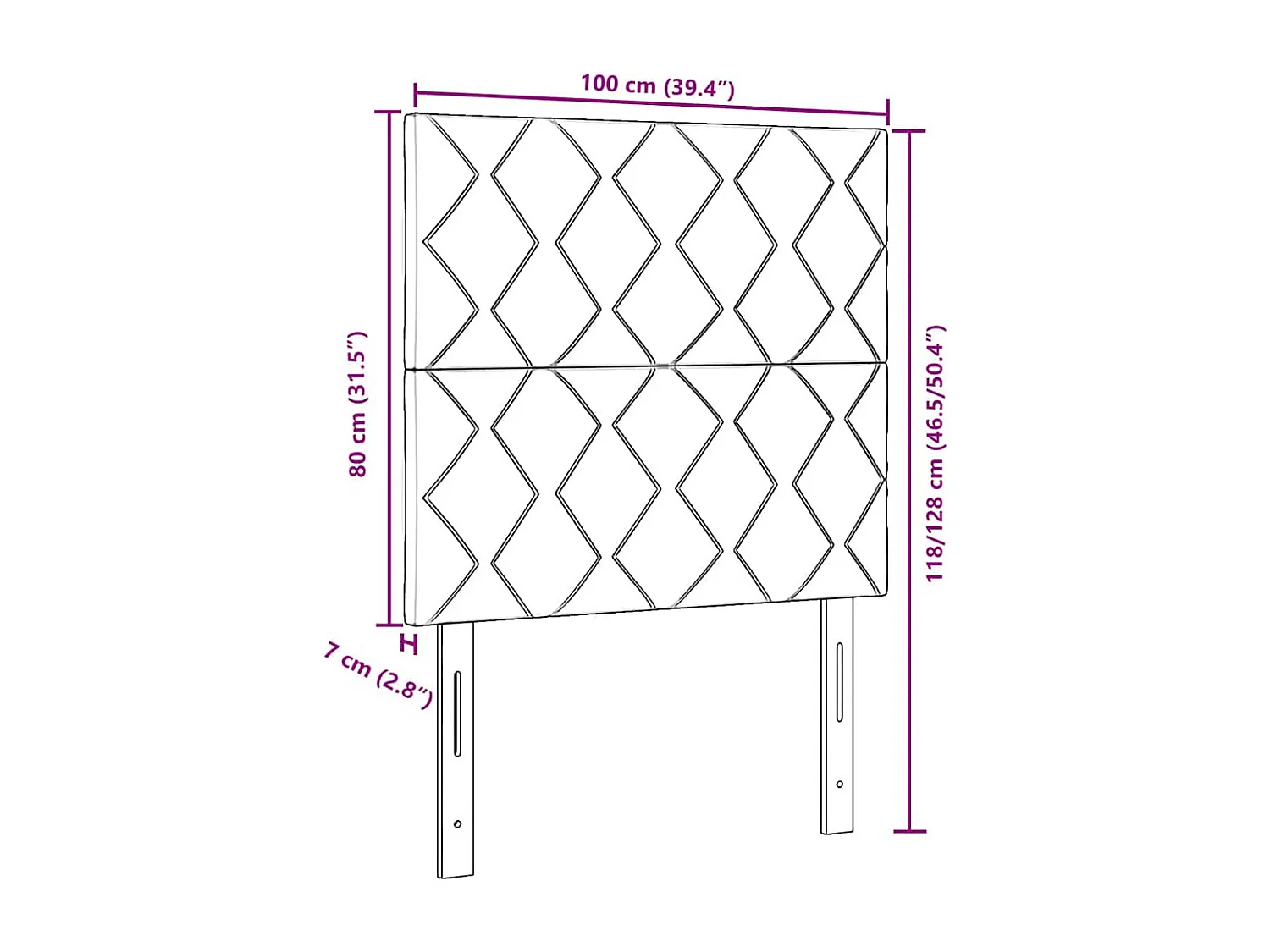 LED Hoofdbord met LED -striplichten Roze 100 cm Fluweel