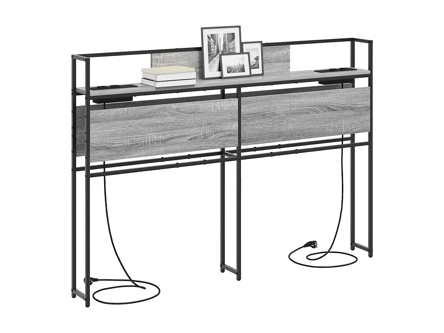 Tête de lit de rangement Sonoma gris 160 cm Bois d'ingénierie