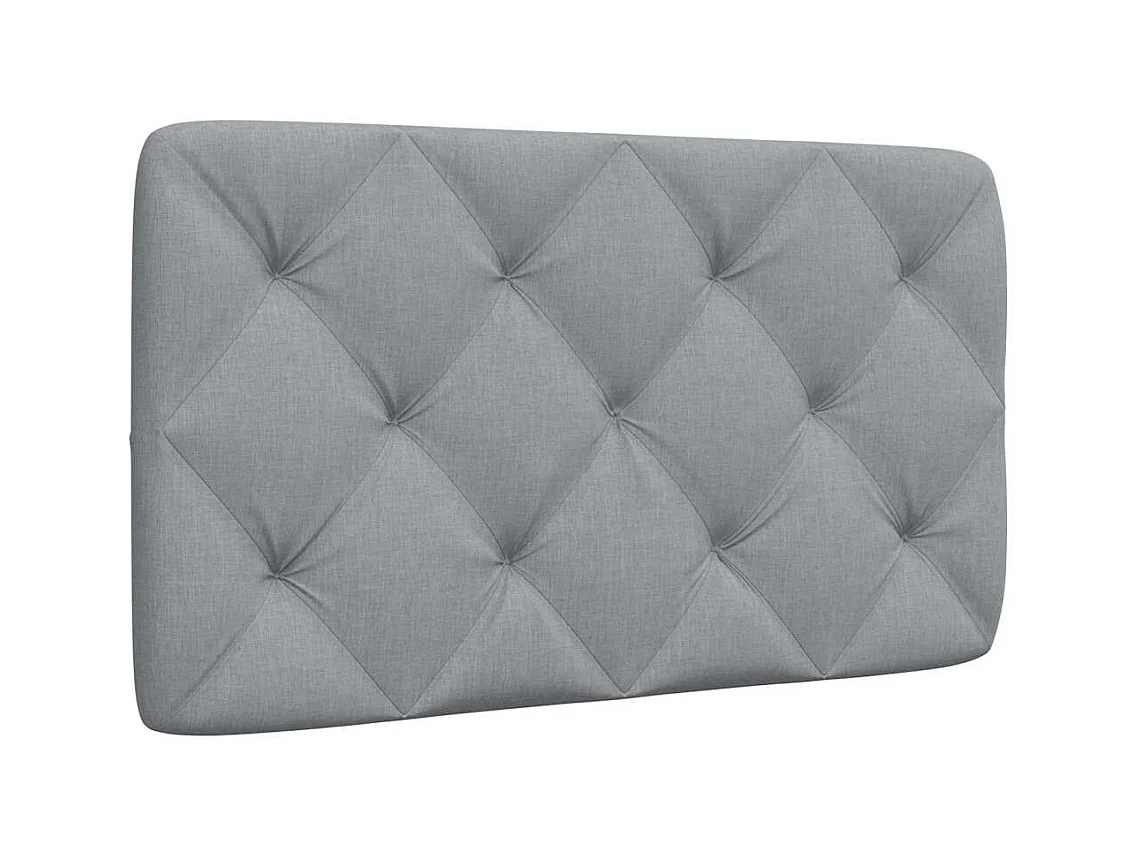 Cabecero de cama acolchado tela gris claro 90 cm