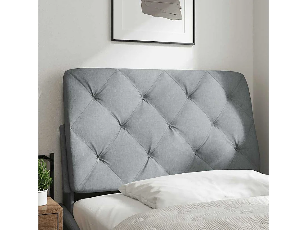 Tête de lit gris clair 90 cm tissu