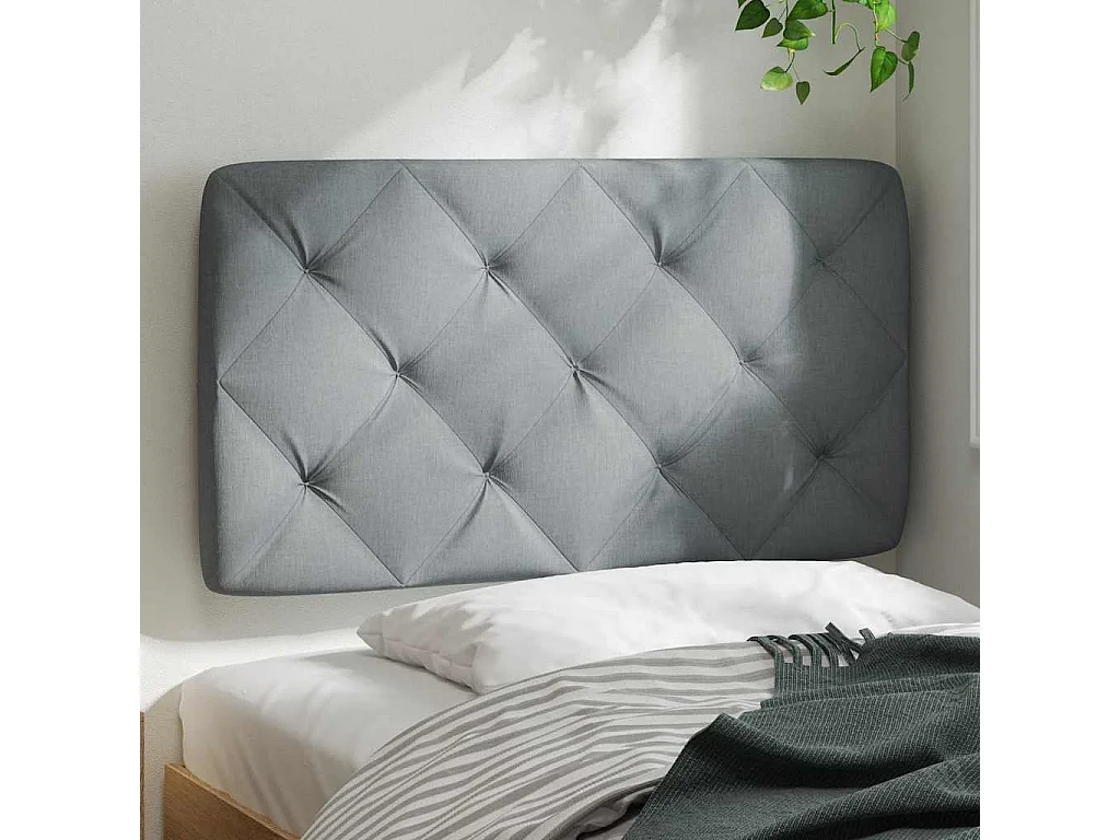 Tête de lit gris clair 90 cm tissu
