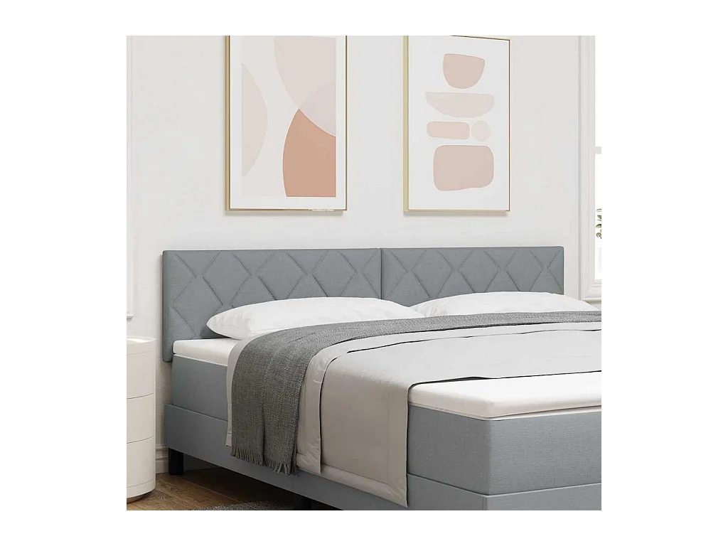 Tête de Lit en Tissu Géométrique Gris clair 180 cm tissu