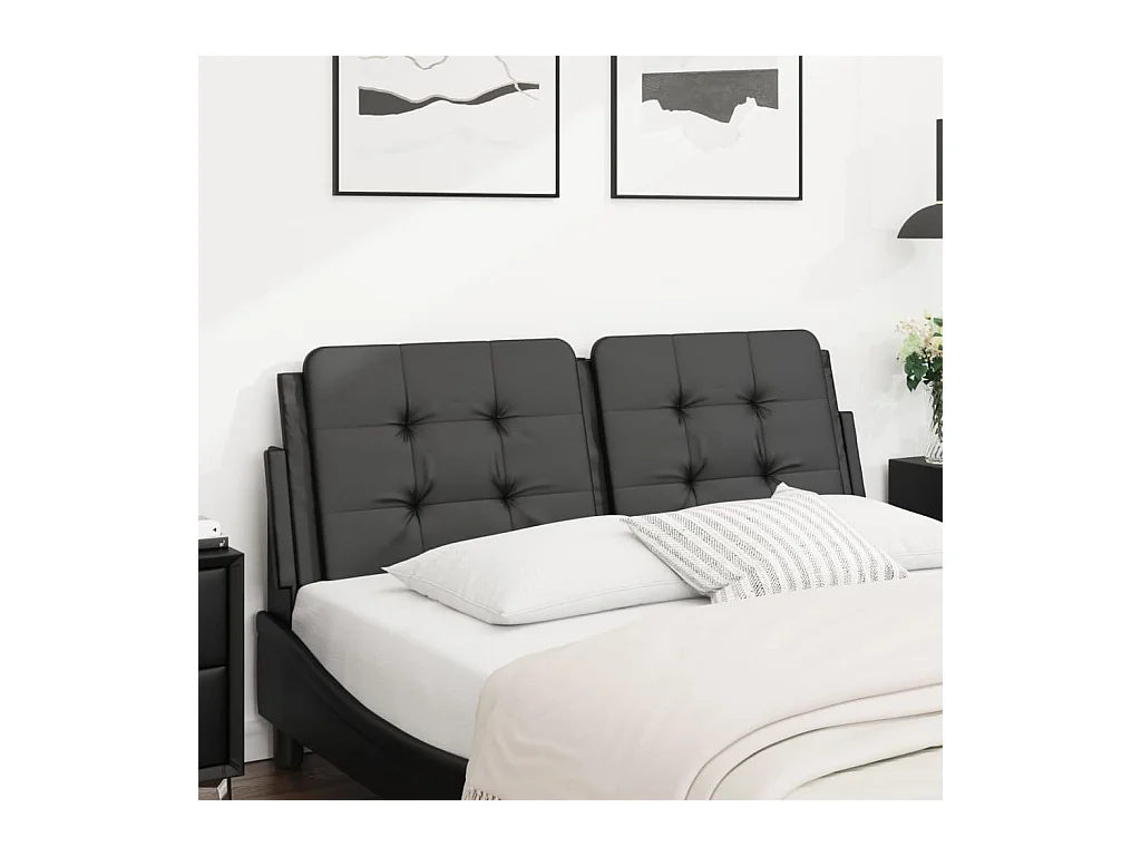 Tête de lit noir 137 cm similicuir