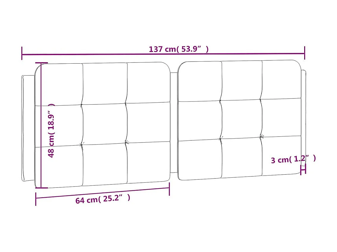 Tête de lit noir 137 cm similicuir