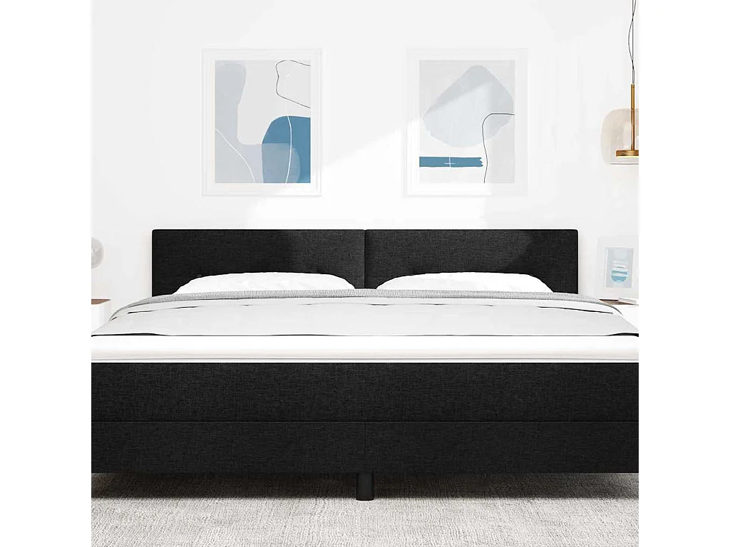 Tête de lit avec tête de lit Noir 180 cm tissu