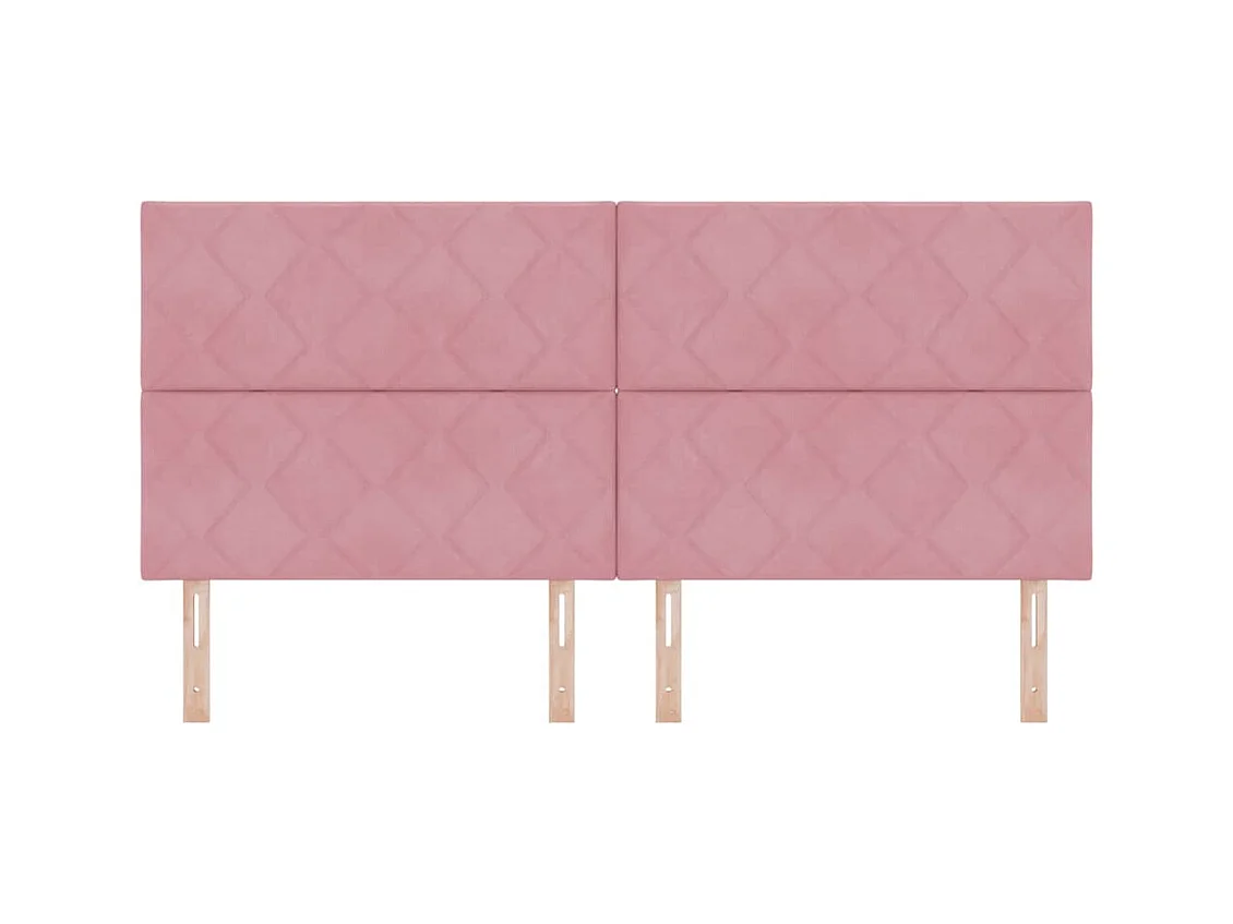 Tête de Lit LED avec des lumières à LED Rose 200 cm Velours