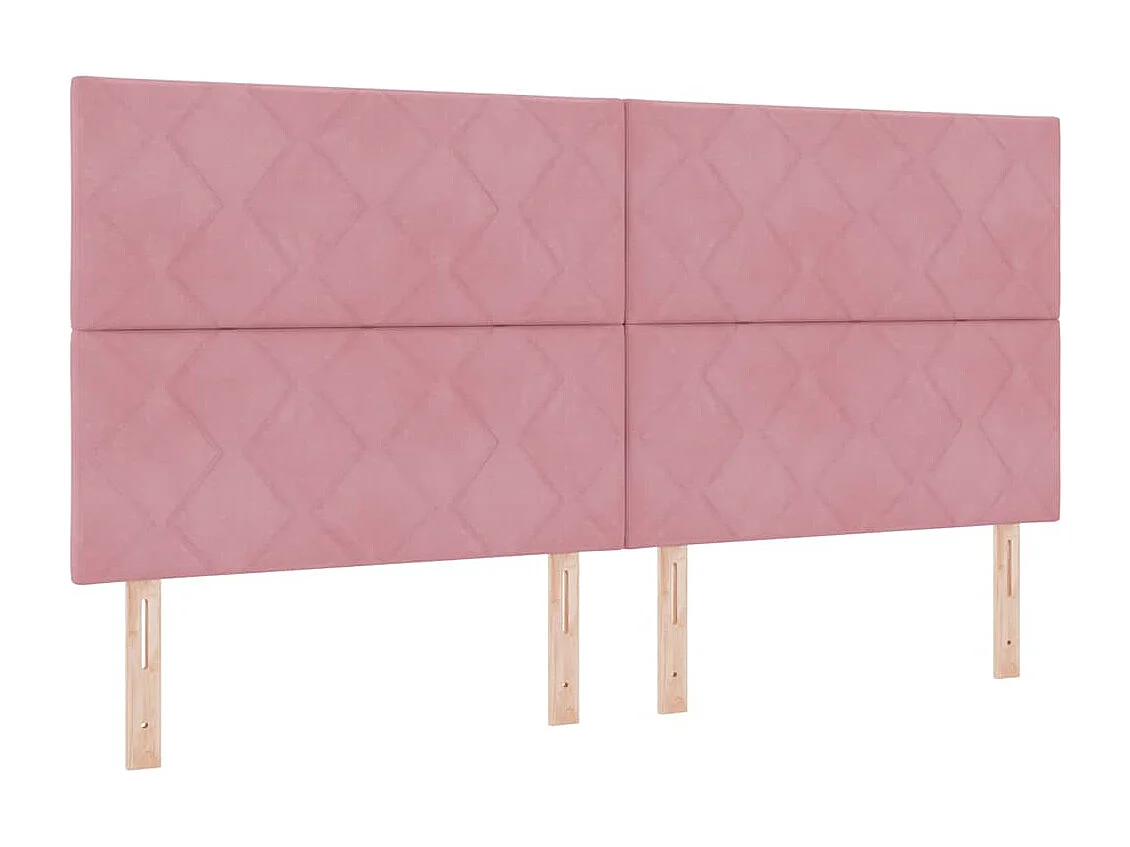 Tête de Lit LED avec des lumières à LED Rose 200 cm Velours