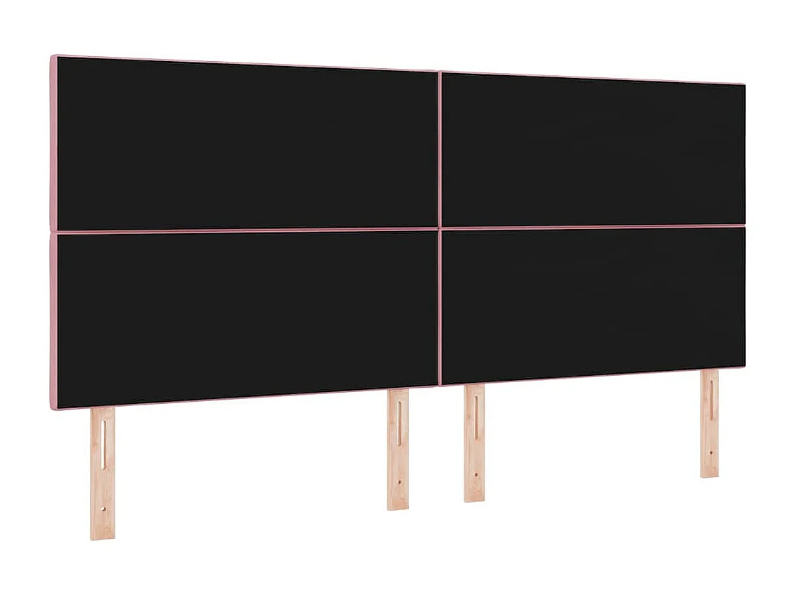 Tête de Lit LED avec des lumières à LED Rose 200 cm Velours