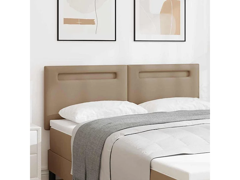 Tête de lit avec des lumières à LED Cappuccino 160 cm PVC