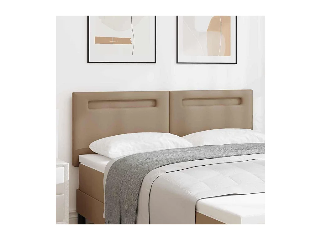 Tête de lit avec des lumières à LED Cappuccino 160 cm PVC