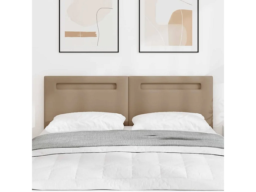 Tête de lit avec des lumières à LED Cappuccino 160 cm PVC