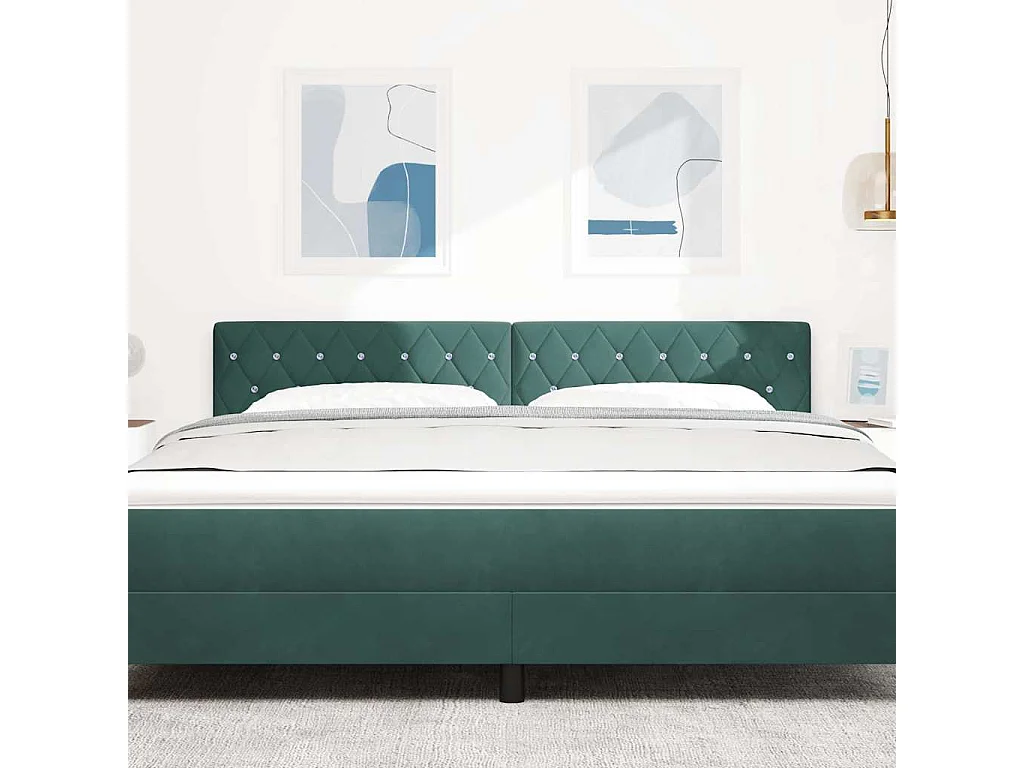 Fluwelen Hoofdbord Geruit Donkergroen 180 cm Fluweel