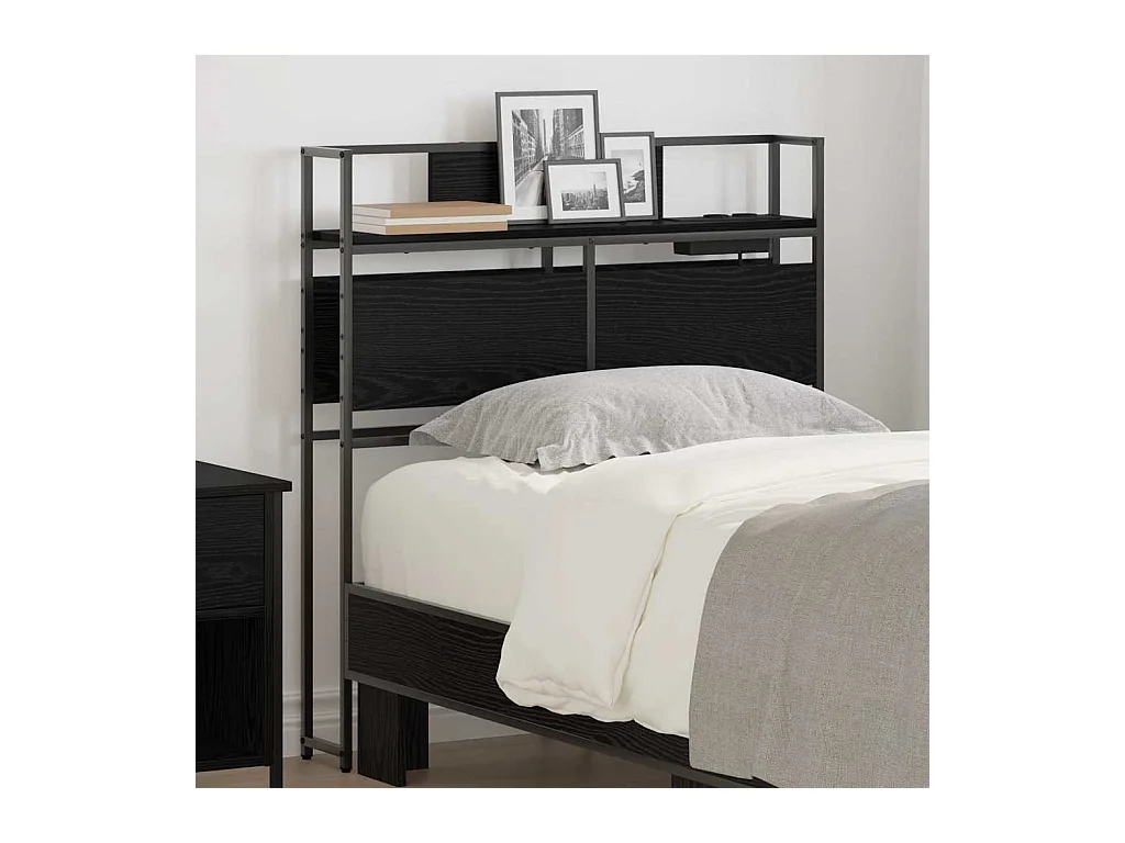 Tête de lit de rangement Chêne noir 100 cm Bois d'ingénierie