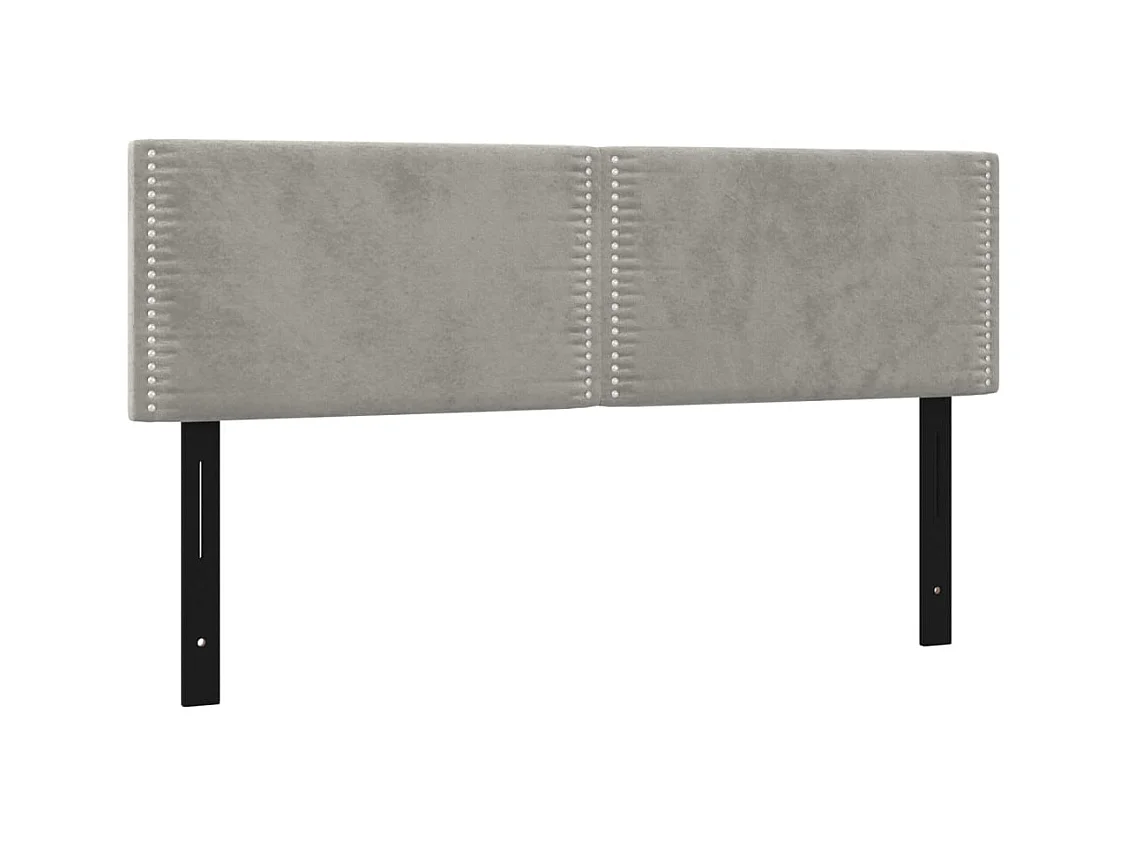 Têtes de lit 2 pièces gris clair 72x5x78/88 cm velours