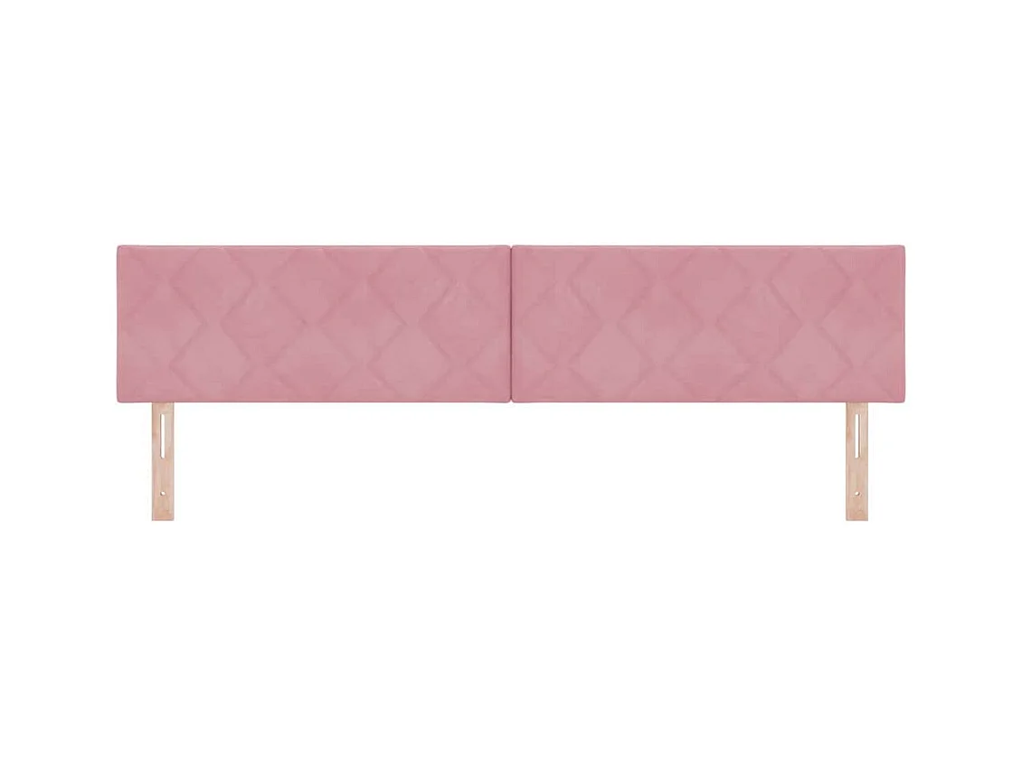 Tête de lit Montage mural Géométrique Rose 200 cm Velours