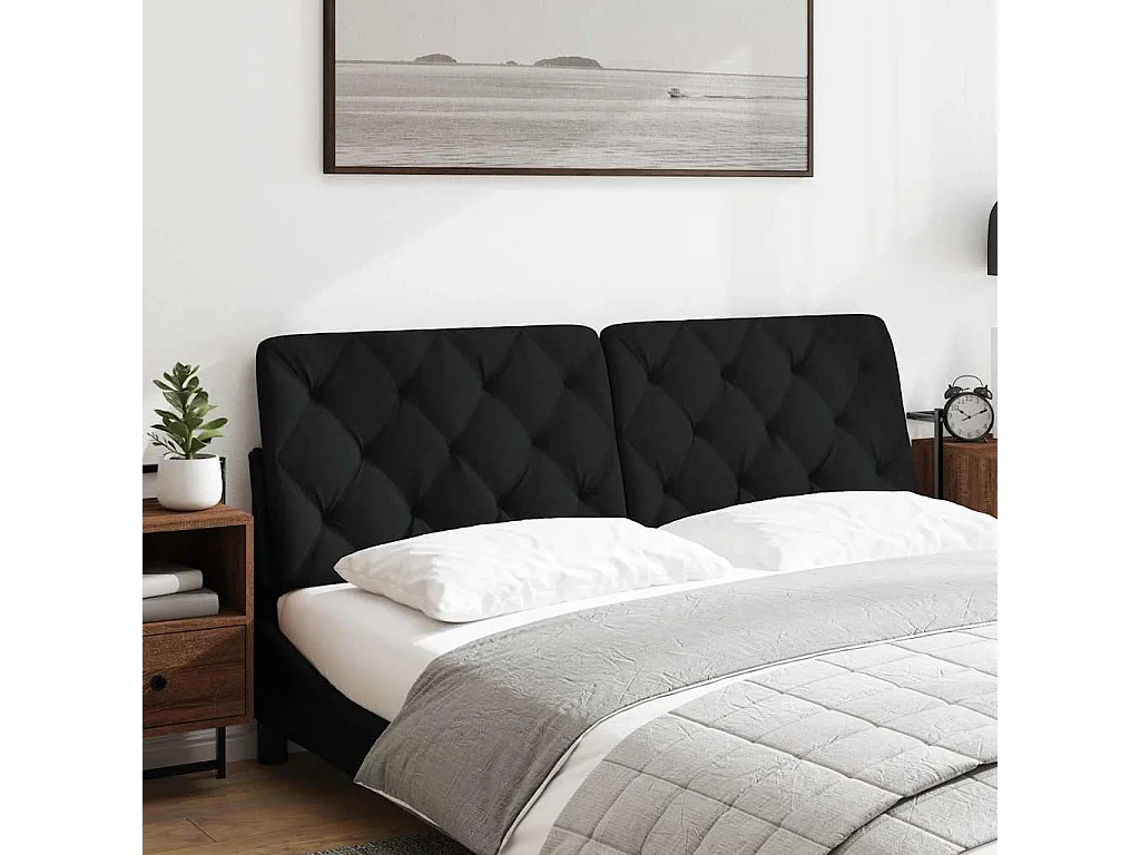 Almofadão de cabeceira 160 cm tecido preto