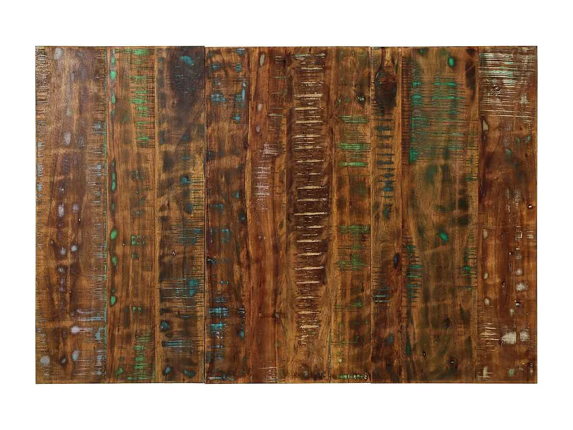 Tête de lit multicolore 120 cm bois massif récupération
