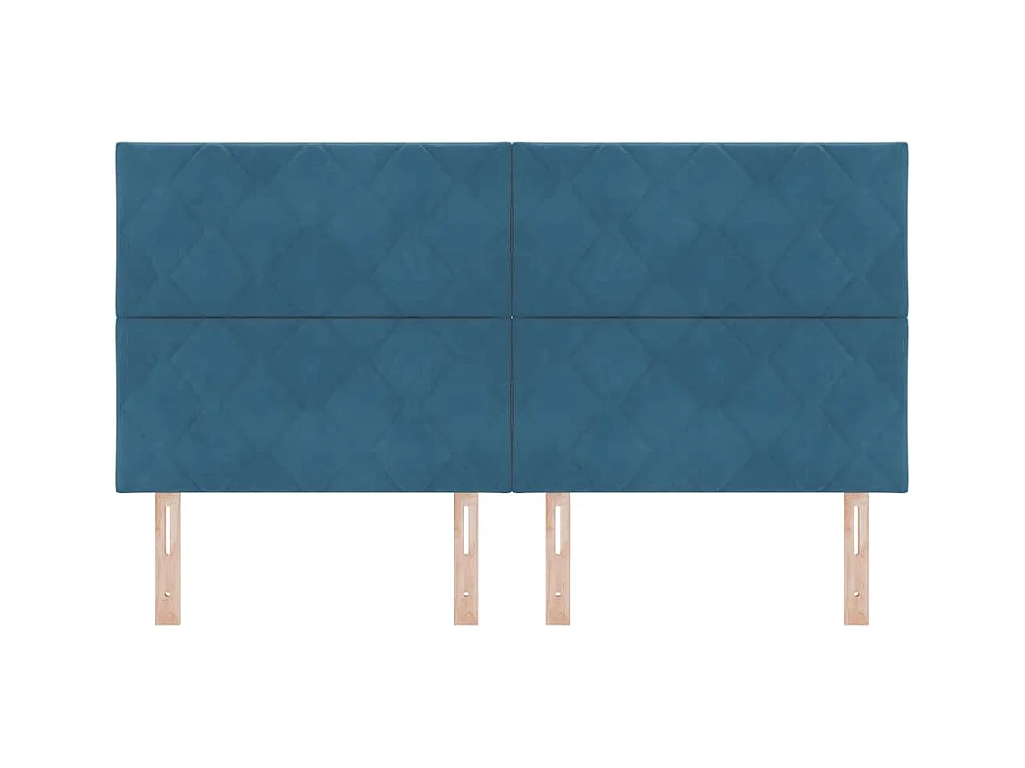 Cabeceira LED com luzes de tira LED Azul escuro 180 cm Veludo