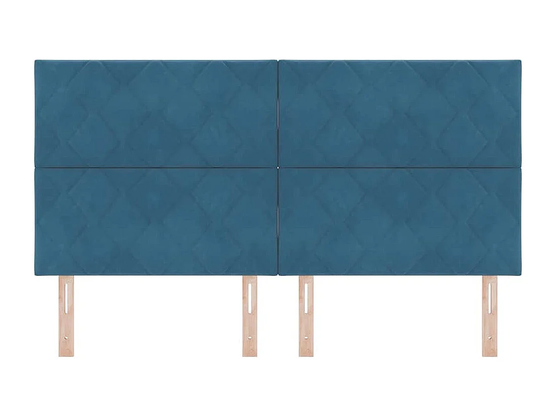 Cabecero LED Geométrico Manual Azul oscuro 180 cm Terciopelo