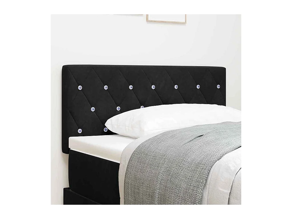 Cabecero LED con luces de tiras LED Negro 90 cm Terciopelo