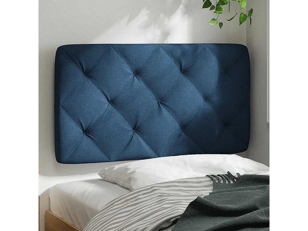 Tête de lit bleu 90 cm tissu