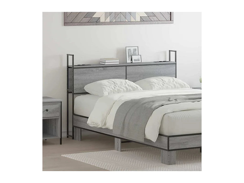 Tête de lit avec Station de Charge Sonoma gris