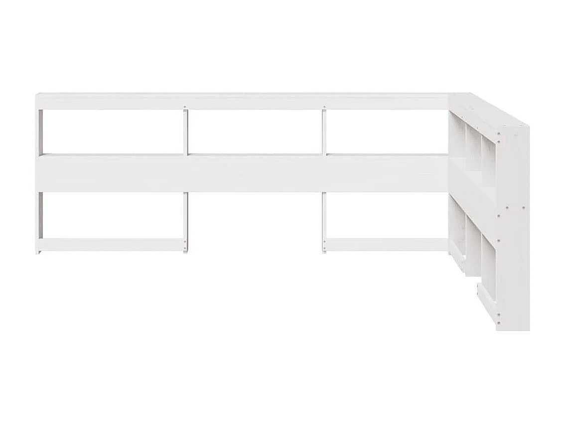 Tête de lit de bibliothèque en forme de L bois massif de pin