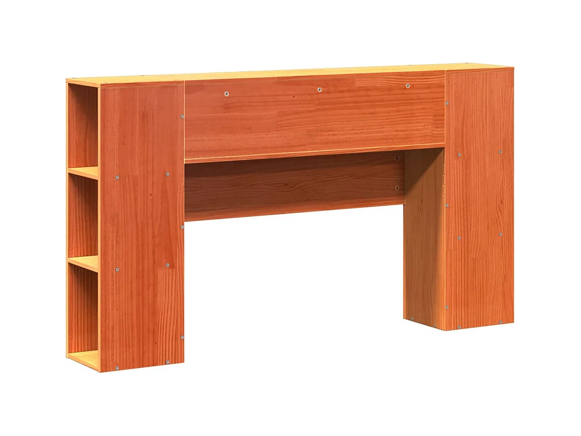 Tête de lit avec rangement cire marron 160cm bois massif de pin