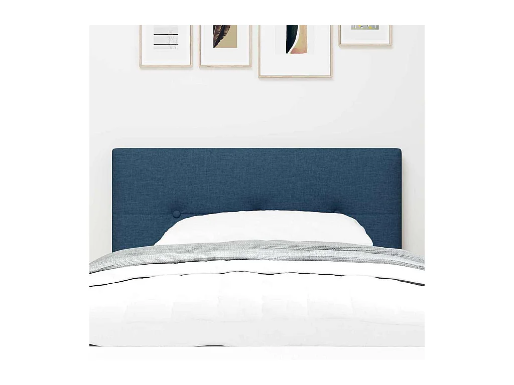 Tête de lit avec tête de lit Bleu 90 cm tissu