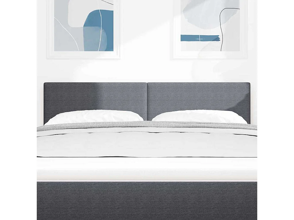 Tête de lit LED avec des lumières à LED Gris foncé 160 cm tissu