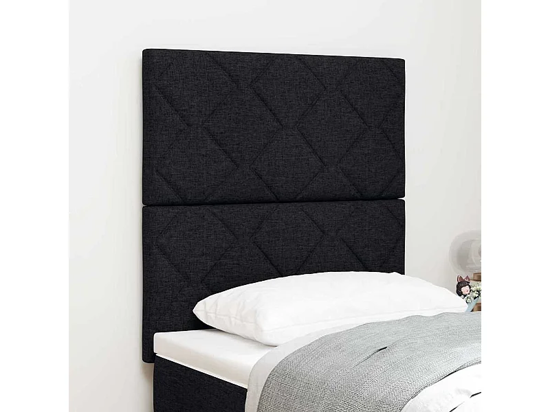 Tête de Lit en Tissu Géométrique Noir 80 cm tissu