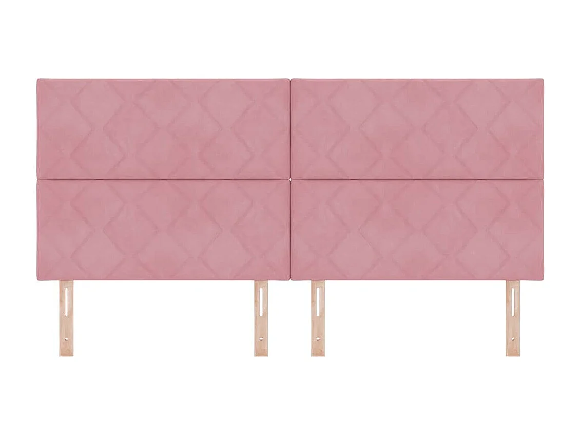 Tête de lit Montage mural Géométrique Rose 200 cm Velours