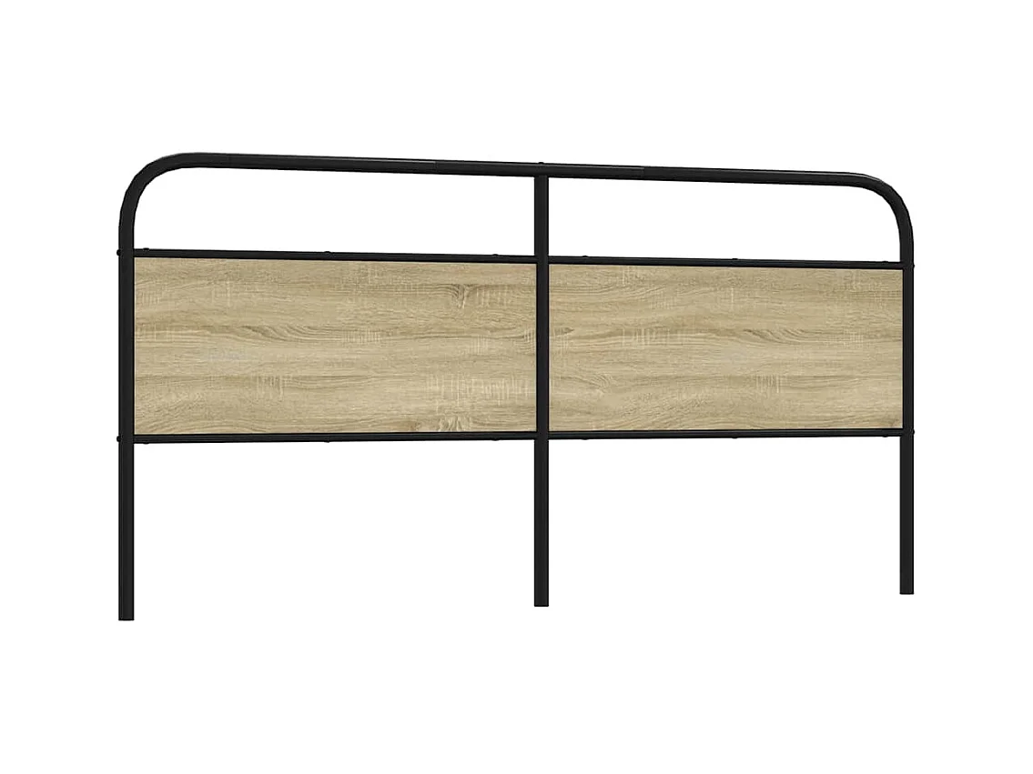 Tête de lit chêne sonoma 200 cm acier et bois d'ingénierie