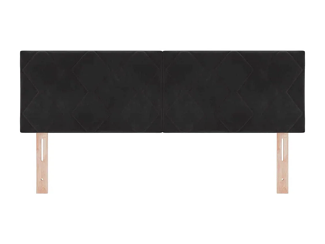 Tête de Lit LED avec des lumières à LED Noir 144 cm Velours