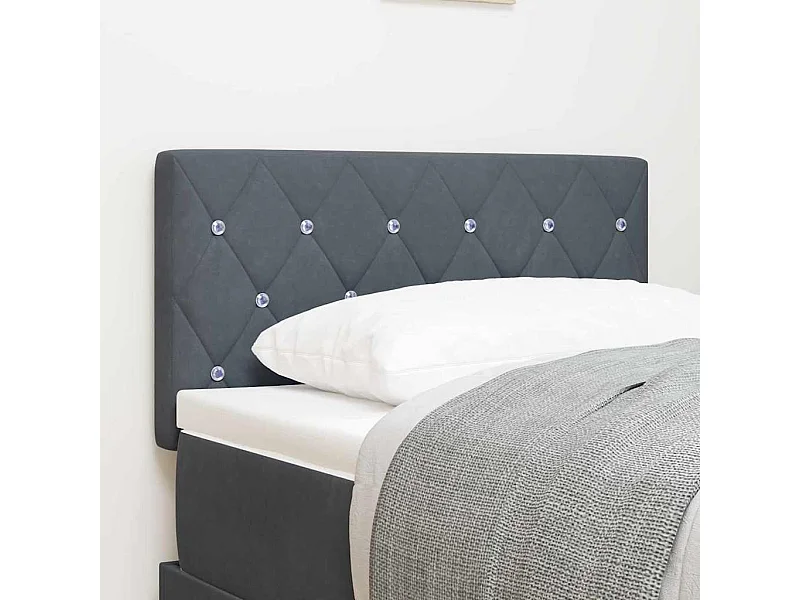 LED-hoofdeind met LED -striplichten Donkergrijs 80 cm Fluweel