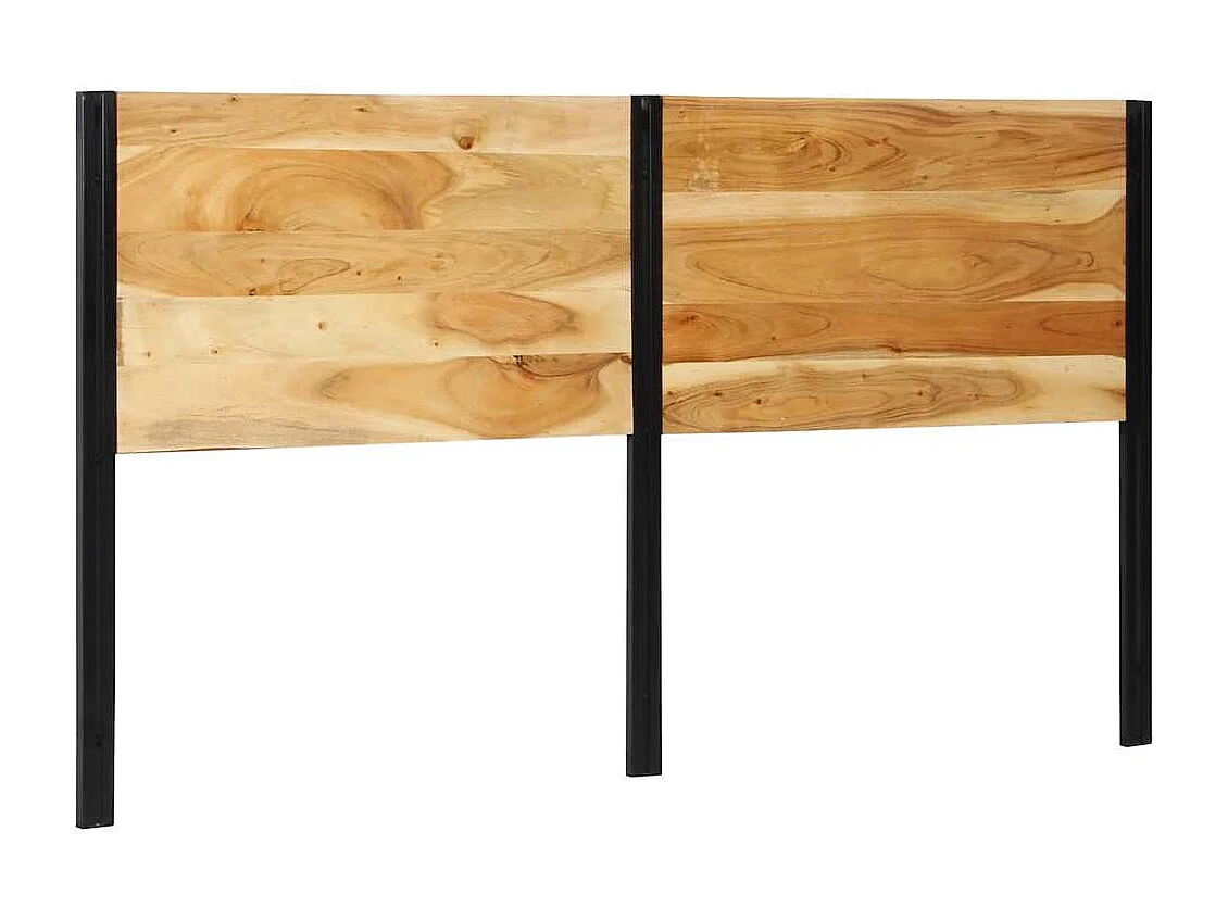 Tête de lit 180 cm bois massif d'acacia et fer